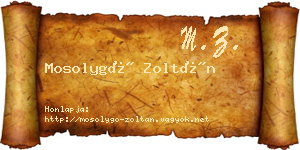 Mosolygó Zoltán névjegykártya